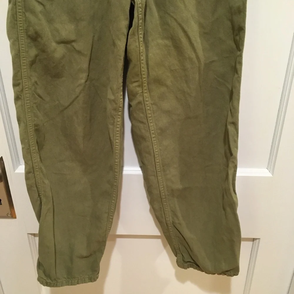 ⭐️ Zara Woman Premium Denim Collection Cotton Linen Green Utility Jogger Pants